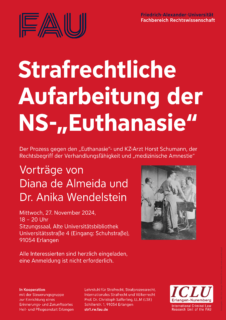 Zum Artikel "Veranstaltungshinweis: Vorträge zum Thema der strafrechtlichen Aufarbeitung von NS-„Euthanasie“"